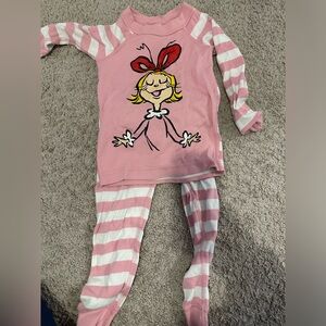Hanna Andersson Grinch Toddler Girl 3T Christmas Pajamas